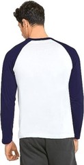 TOP PRO Men’s Full Length Sleeve Raglan Cotton Baseball T Shirt (S / NV/WHT)