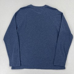 Faherty Henley Shirt Mens XL Blue Navy Cloud Cotton Textured Long Sleeve
