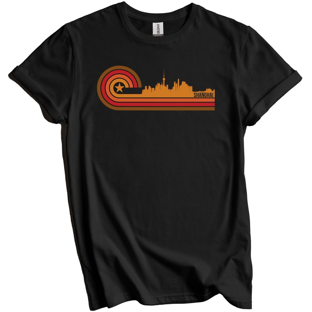 Retro Style Shanghai China Skyline T-Shirt – Shanghai Shirt