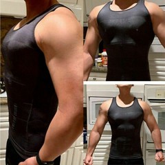 Men Slimming Body Shaper Compression Gynecomastia T-shirt Posture Corrector Vest