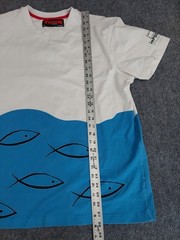 Ron Bass Shirt Mens 2XL XXL Embroidered Fish Swimming Short Sleeve Crew Neck Vtg
