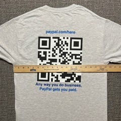 2012 PayPal Here T Shirt Mens Medium M Gray Beefy-T QR Code Corporate Tech Promo