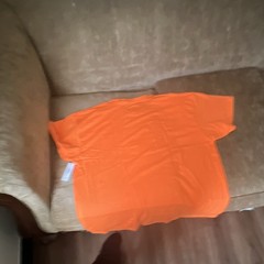 Athletic Works Men’s XL Orange Solid Crew Neck Short Sleeve Cotton Tagless Tee