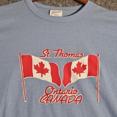 Vintage Penmans Shirt Mens Large St Thomas Ontario Canada Maple Leaf 80s Tee