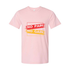 White Unisex No Pain No Gain Graphic T Shirt For Workout Training And Everyday W