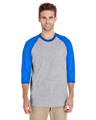 2 Pack Of Gildan Adult Heavy Cotton Three-Quarter Raglan Stylish T Shirt G570