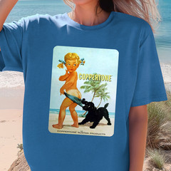 Coppertone Girl Dog T-Shirt | Vintage Beach Advertisement Tee, Vintage Beach Tee