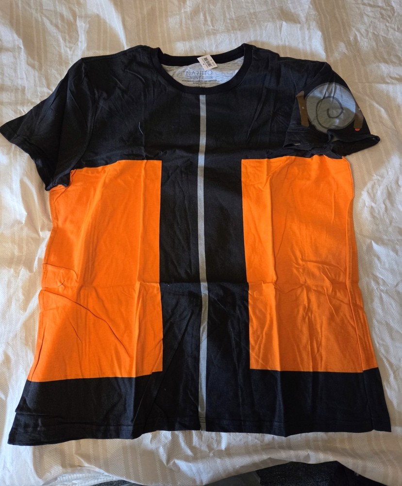 Naruto Shippuden Collection Naruto Uzumaki Graphic Black/Orange Crew T-Shirt XL