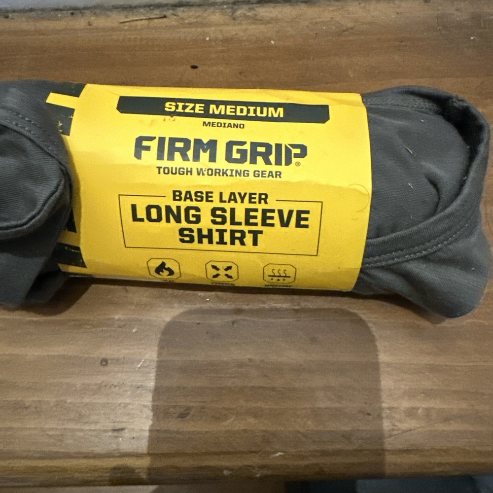 Firm Grip Long Sleeve NO Pocket Shirt, Men’s Medium Gray Active Fit 2 Pack