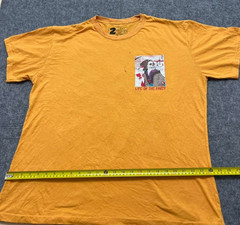 2MONKEYS Graphic Tee Mens 2XL Yellow Orange Dyed Cotton Poly Blend Shirt