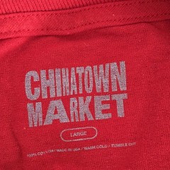 Chinatown Market Mens Red Graphic T-Shirt Script Logo 23 Basketball Large USA