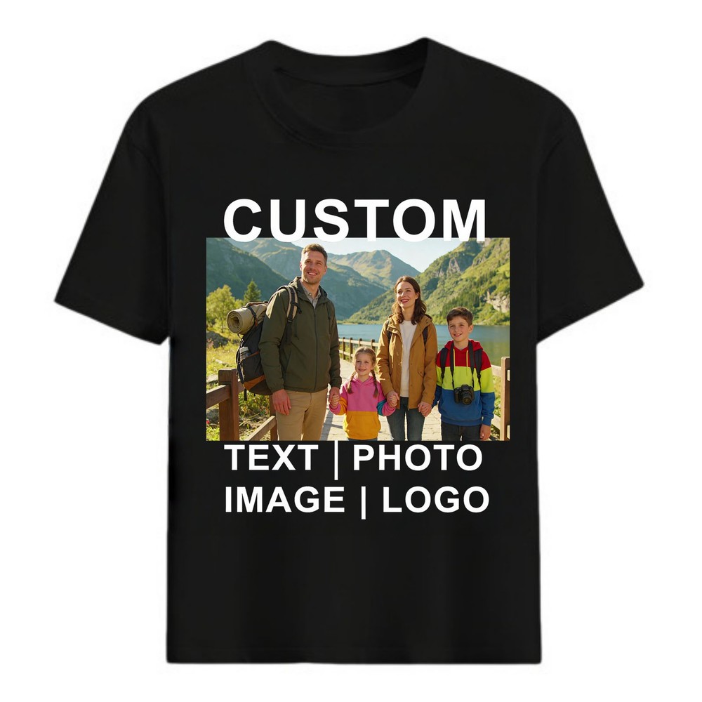 Heat Transfer Custom Tee Personalized Text Photo Logo Unisex Design