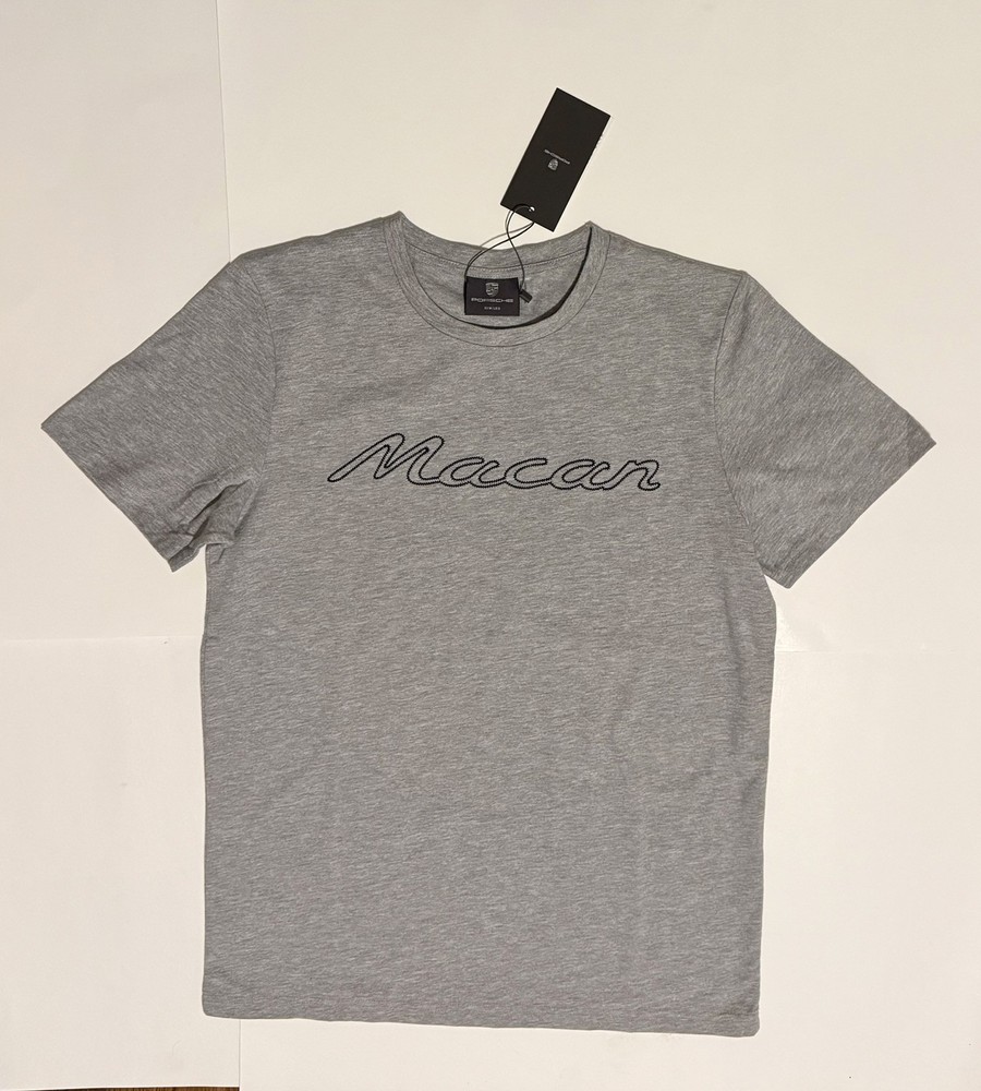 Genuine Porsche Macan Unisex T-Shirt Grey Size EU M/ US S