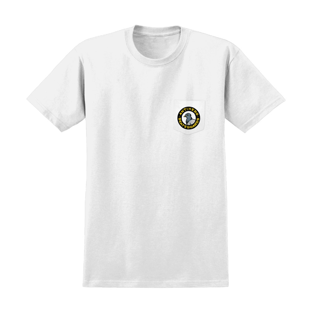 Anti Hero Skateboards Shirt Pigeon Round Pocket White Mens