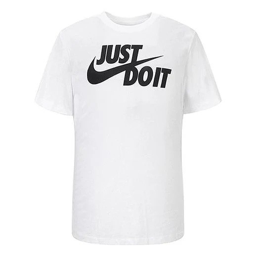 NEW Nike ‘JUST DO IT’ Crew T-Shirt, White with Black Logo, Medium