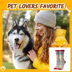 Funny Socks Dog Women Lady Crazy Pet Lovers Lady Novelty Crew Casual