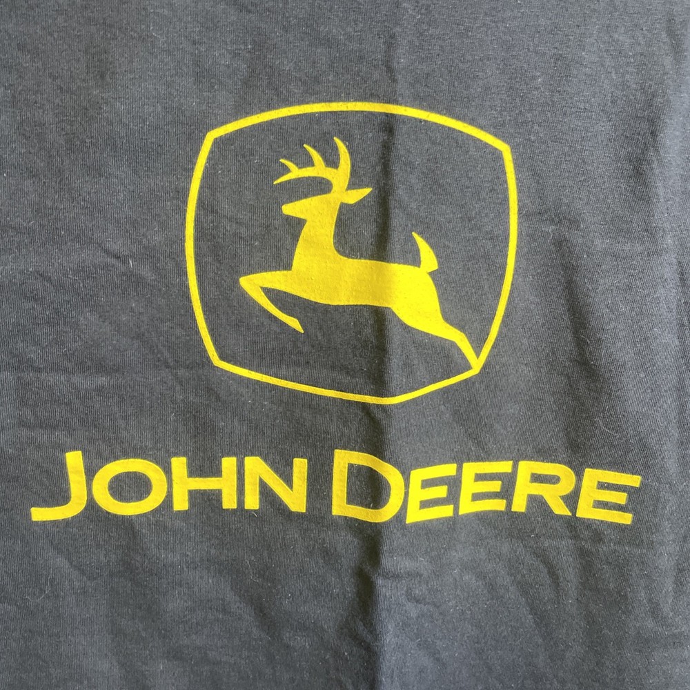 John Deere Logo T-Shirt Mens XL Short Sleeve Black NEW