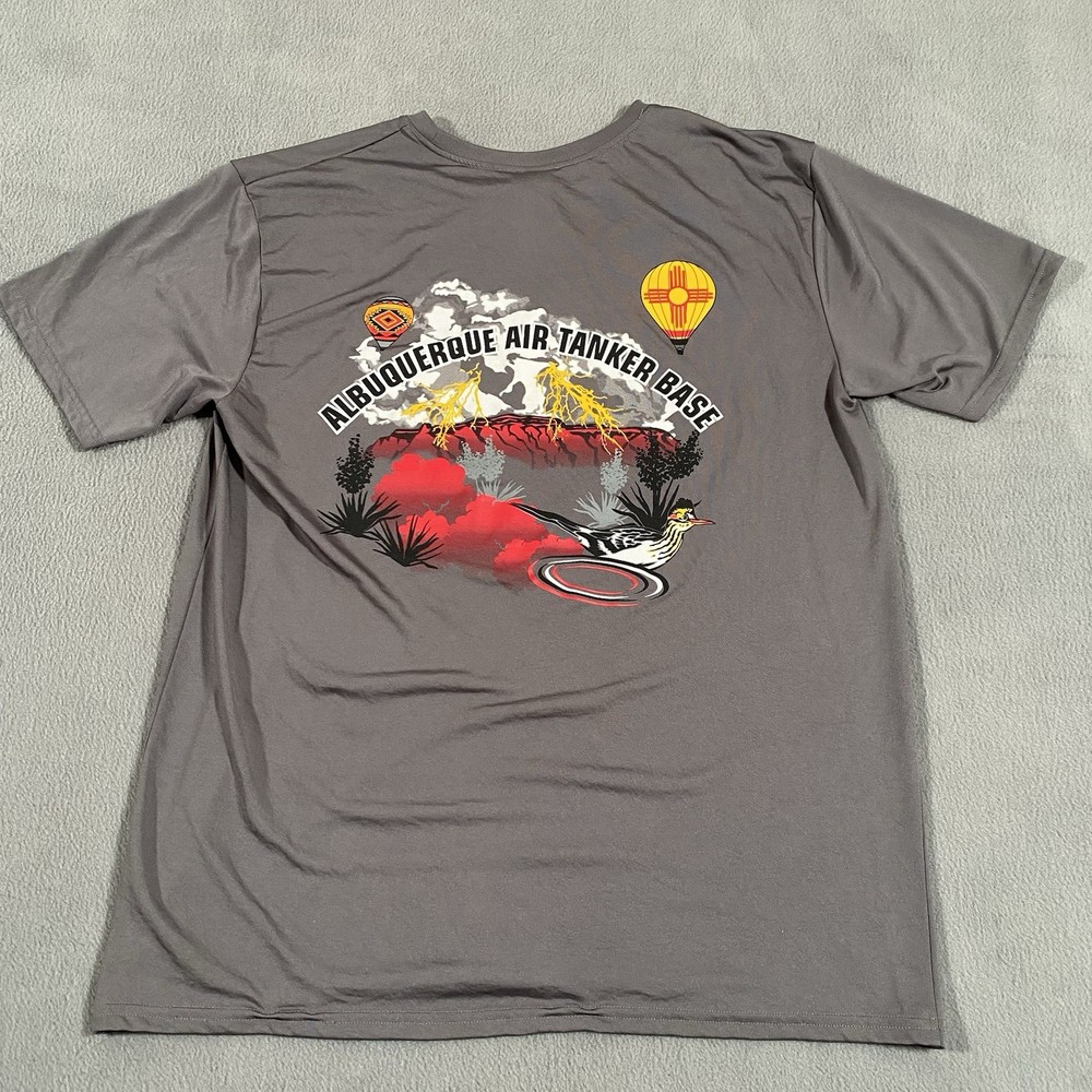 Albuquerque Air Tanker Base Graphic Tee Mens LG Gray Southwest Aviation Theme