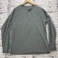 Faherty Henley Shirt Men’s XL Gray Heathered Cloud Cotton Casual Long Sleeve