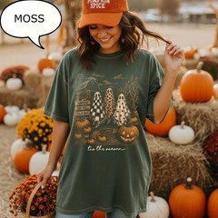 Tis The Season Halloween Ghost Shirt Spooky Season Retro Fall Unisex Graphic Tee
