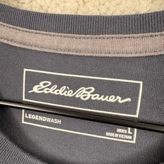 Eddie Bauer T Shirt Mens Size Large Blue Long Sleeve Cotton Poly Legendwash