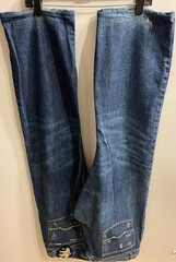 American Eagle Men Denim Jeans Boot Cut Blue 100% Cotton 36 X 31 Distressed