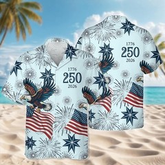 USA 250 Anniversary Eagle 1776-2026 Hawaii Shirt
