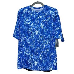 Coolibar NEW Men’s Hightide Short Sleeve Sun Protection Swim Shirt Blue Print M