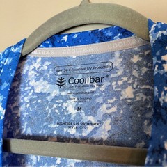 Coolibar NEW Men’s Hightide Short Sleeve Sun Protection Swim Shirt Blue Print M
