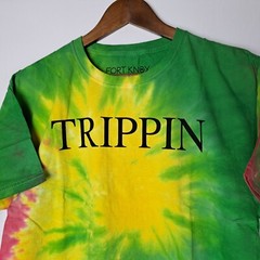 Fort Knox T-Shirt Mens Large Multicolor Tie Dye Short Sleeve “TRIPPIN” NWOT