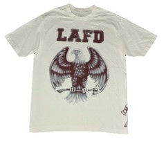 Travis Scott LAFD Tee M Cream Los Angeles Fire CA Wildfire Response NEW *spots