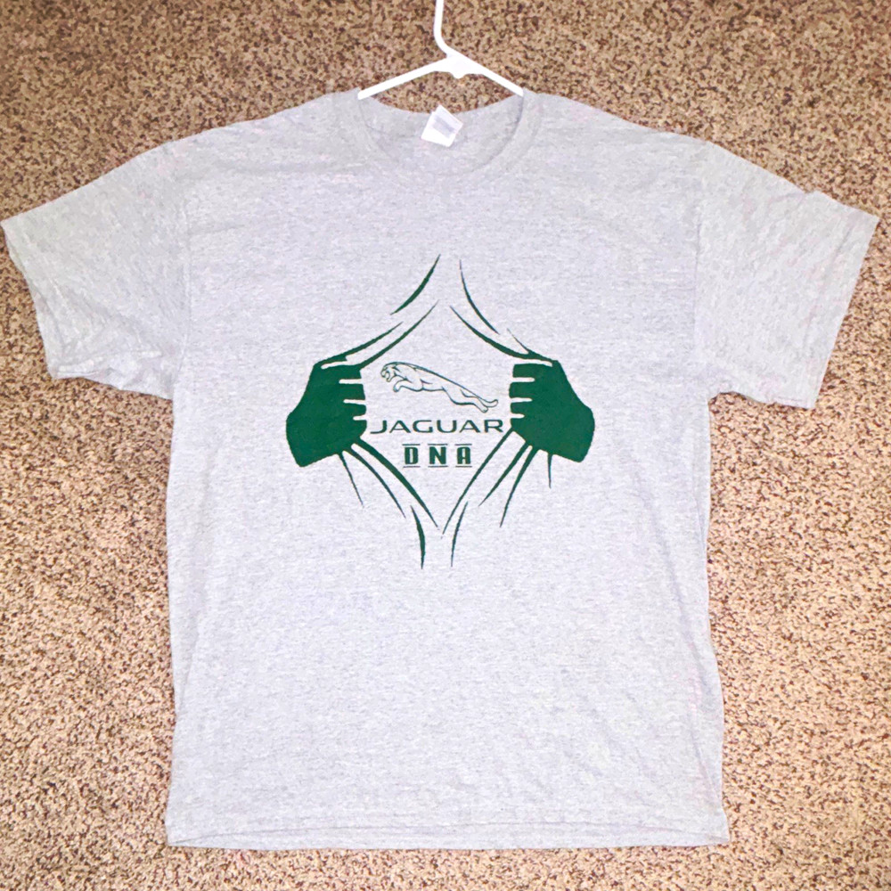 Gildan Heavy Cotton Men’s L Gray Jaguar DNA Graphic Logo Tee