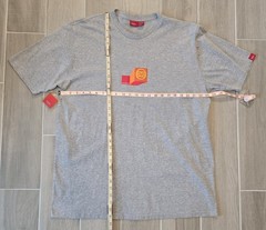 NWT Vintage Mossimo T Shirt Mens XL Graphic Print Gray Skater Y2K Double-Sided