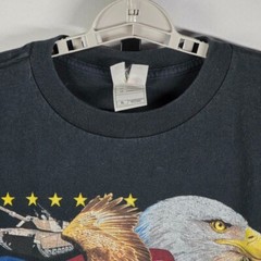 Support Our Troops XL T-Shirt Patriotic Eagle Flag Jet Tank USA Military