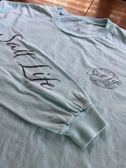Salt Life Aruba Blue LS T-shirt “Tranquil Tides” Adult Large ~ 100% Cotton