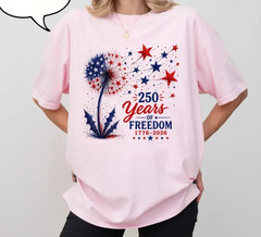 Star Dandelion T-Shirt, 250 Years Of Freedom Shirt, Red White Blue Shirt