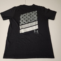 Under Armour Freedom Flag Variation On Back Small Loose Fit Black T-Shirt