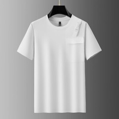 Fashion Trend Embroidered Vintage Pocket Short Sleeve Luxury Summer Men T-Shirt
