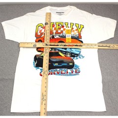 Chemistry T-Shirt Mens L White Chevy Corvette Classics Graphic Retro Cotton