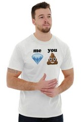 Funny Me Diamond You Poop Emoticons Joke Womens or Mens Crewneck T Shirt Tee
