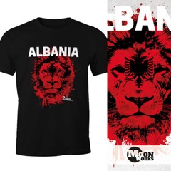 Herren T-Shirt Fanshirt Albanien Albania Fußball EM WM Löwe Shqipërisë MoonWorks