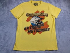 Valabasas Vintage Extreme Motocross Graphic Tee Distressed Helmet Yellow Men’s M