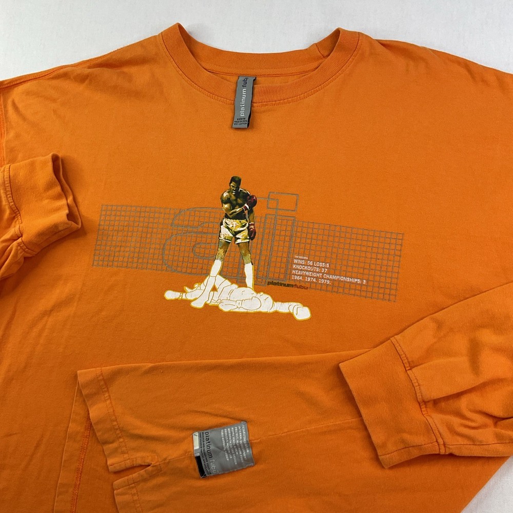 Vintage Platinum FUBU x Muhammad Ali T-Shirt Sz 2XL Graphic Long Sleeve Y2K 90s