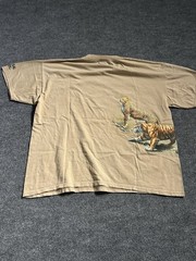 Vintage Universal Studios Big Cats Wraparound Tee Beige XXL Nature Lion Tiger