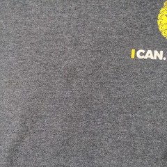 FFA Men’s I Can We Will T-Shirt Gray Small Long Sleeve Crew Neck Polycotton