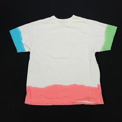 Rare Vintage GUESS Products Triple Spell Out T Shirt 90s White Red Green Blue L