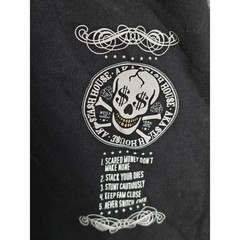 The Daily Grind Not Guilty Newspaper Graphic Black T Shirt Men’s Sz L Casual