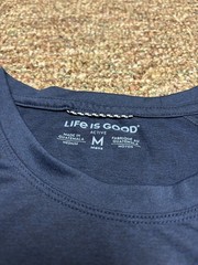 Life is Good Active Gym Running Activewear T Shirt Blue Mens Medium Stretch
