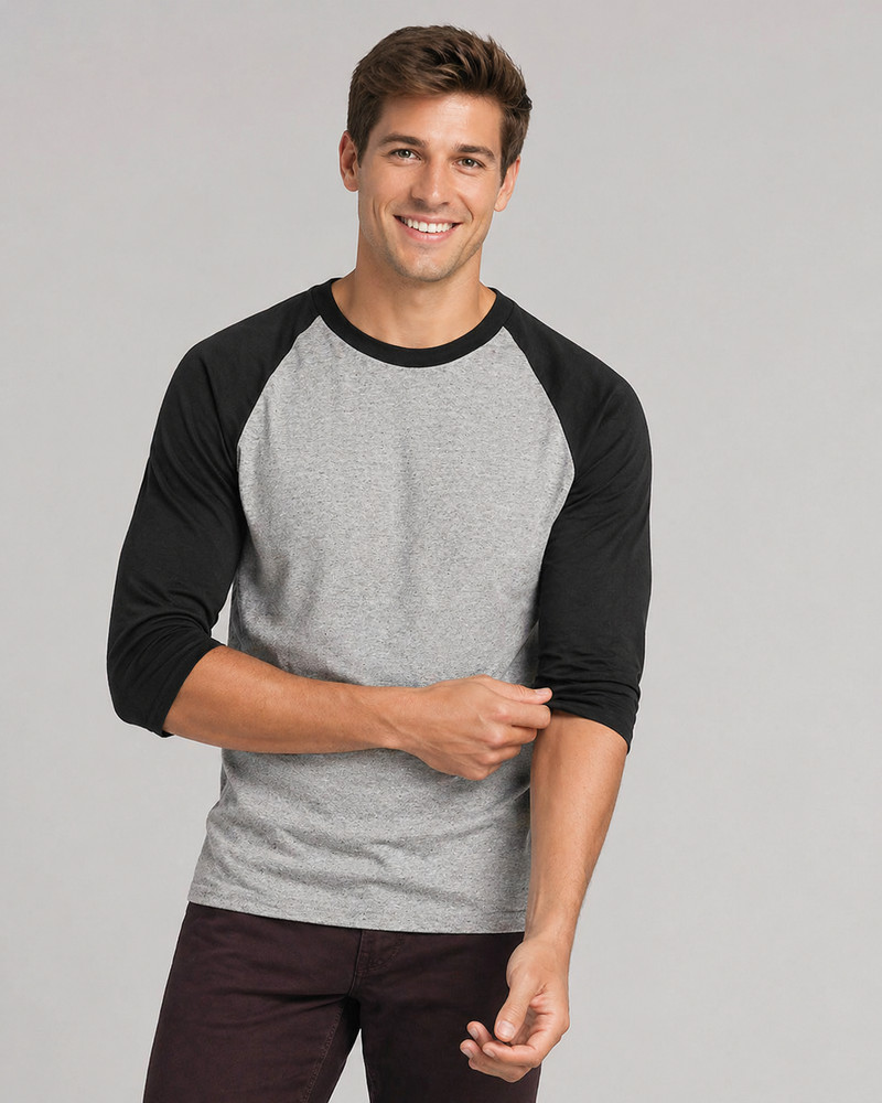 Gildan 5700 Heavy Cotton Raglan Baseball T-Shirt 3/4 Sleeve Tee Jersey XS-3XL