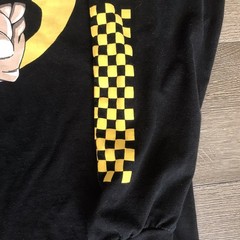 Dragon Ball Z Shirt Large Long Sleeve Tee Black Yellow Checkered Print